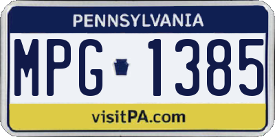 PA license plate MPG1385