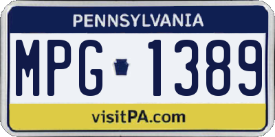PA license plate MPG1389