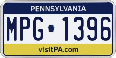 PA license plate MPG1396