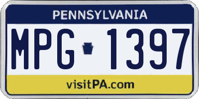 PA license plate MPG1397