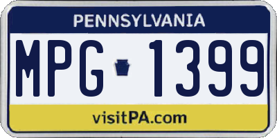 PA license plate MPG1399