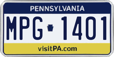 PA license plate MPG1401