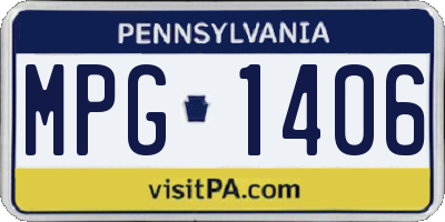 PA license plate MPG1406