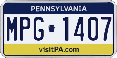 PA license plate MPG1407