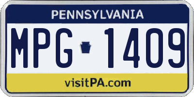 PA license plate MPG1409