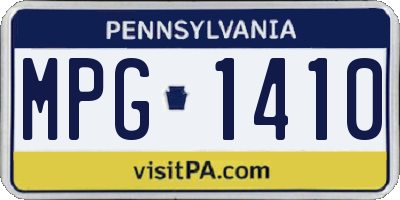 PA license plate MPG1410