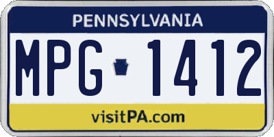 PA license plate MPG1412