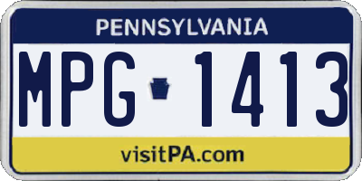 PA license plate MPG1413