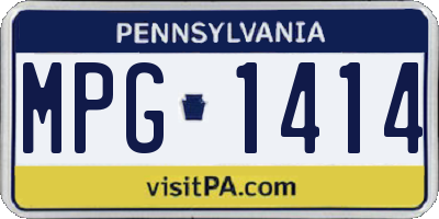 PA license plate MPG1414