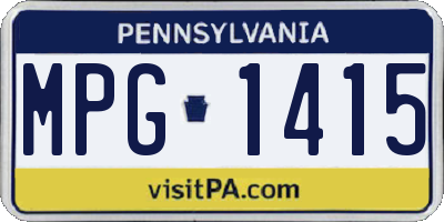 PA license plate MPG1415