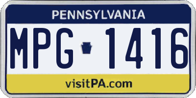 PA license plate MPG1416