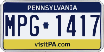 PA license plate MPG1417