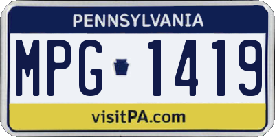 PA license plate MPG1419
