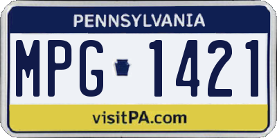 PA license plate MPG1421