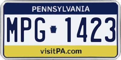 PA license plate MPG1423