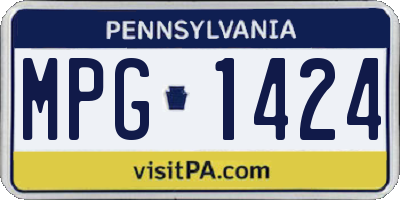 PA license plate MPG1424
