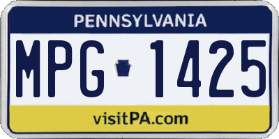 PA license plate MPG1425