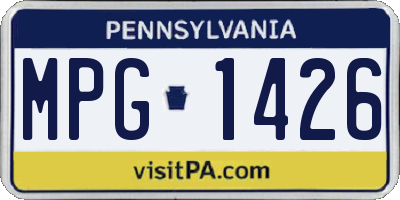 PA license plate MPG1426