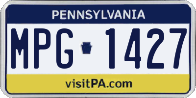 PA license plate MPG1427