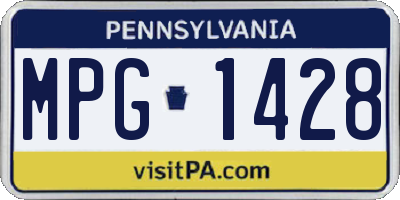 PA license plate MPG1428