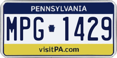 PA license plate MPG1429