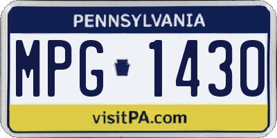 PA license plate MPG1430