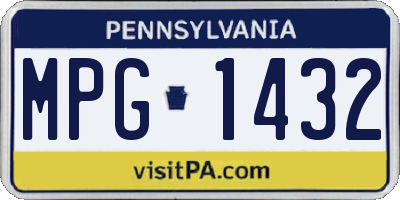 PA license plate MPG1432