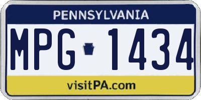 PA license plate MPG1434