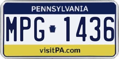 PA license plate MPG1436
