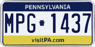 PA license plate MPG1437