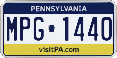 PA license plate MPG1440