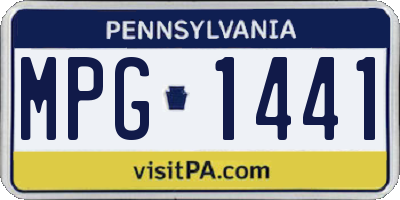 PA license plate MPG1441