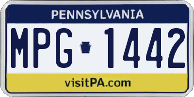 PA license plate MPG1442