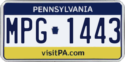 PA license plate MPG1443