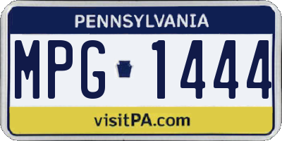 PA license plate MPG1444