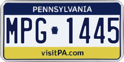 PA license plate MPG1445