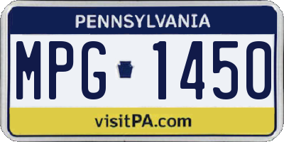 PA license plate MPG1450