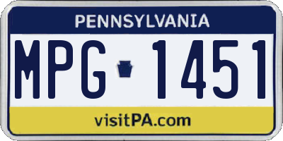 PA license plate MPG1451