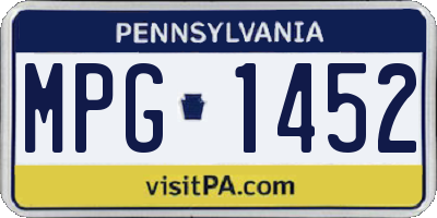 PA license plate MPG1452