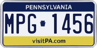 PA license plate MPG1456