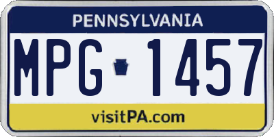 PA license plate MPG1457