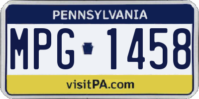 PA license plate MPG1458