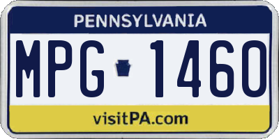 PA license plate MPG1460