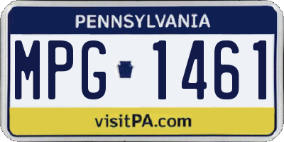 PA license plate MPG1461