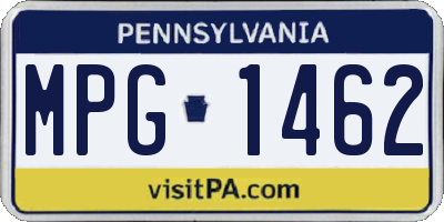 PA license plate MPG1462