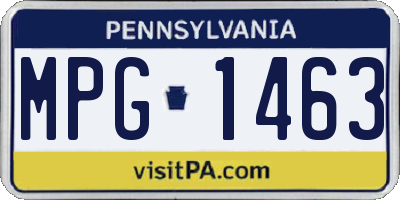 PA license plate MPG1463