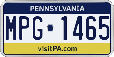 PA license plate MPG1465