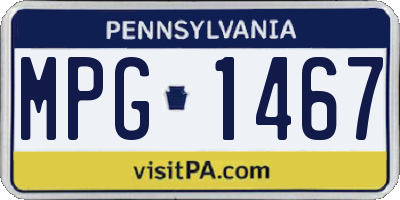 PA license plate MPG1467