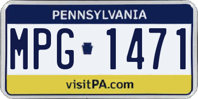 PA license plate MPG1471