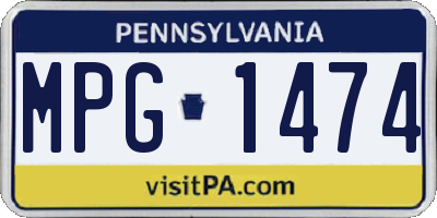 PA license plate MPG1474